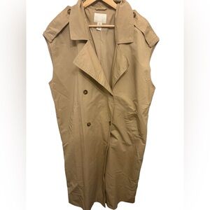 Sleeveless Trench Dress in Tan